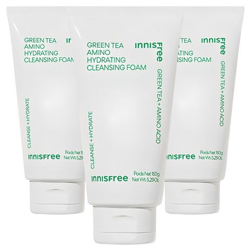 이니스프리 그린티 수분 아미노 클렌징 폼, 150ml, 3개