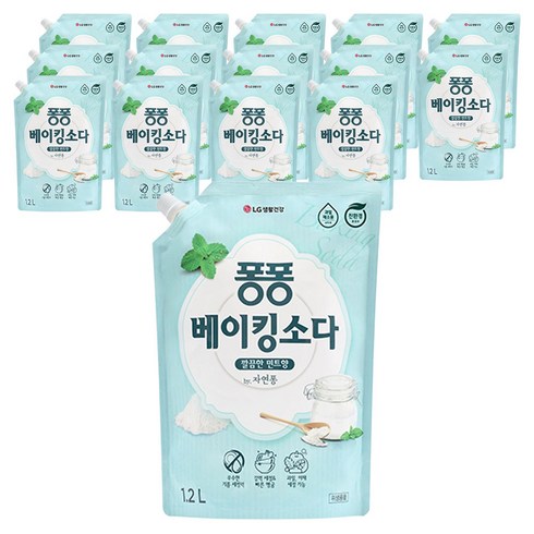 퐁퐁 베이킹소다 주방세제 깔끔한 민트향 리필형, 1.2L, 15개