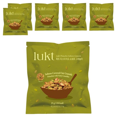 룩트 피스타치오 소보로 그래놀라, 25g, 6개