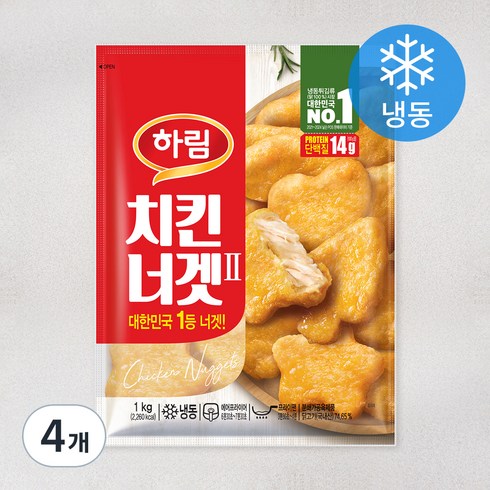 하림 치킨너겟 2 (냉동), 1kg, 4개