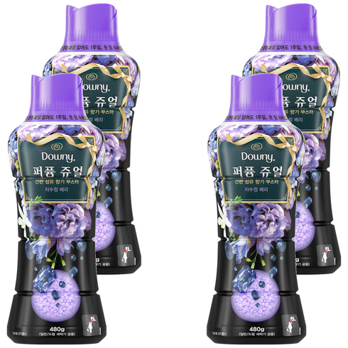 다우니 퍼퓸 쥬얼 자수정 베리 향기부스터, 480g, 4개
