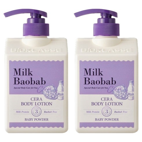 밀크바오밥 세라 바디로션 베이비파우더, 600ml, 2개