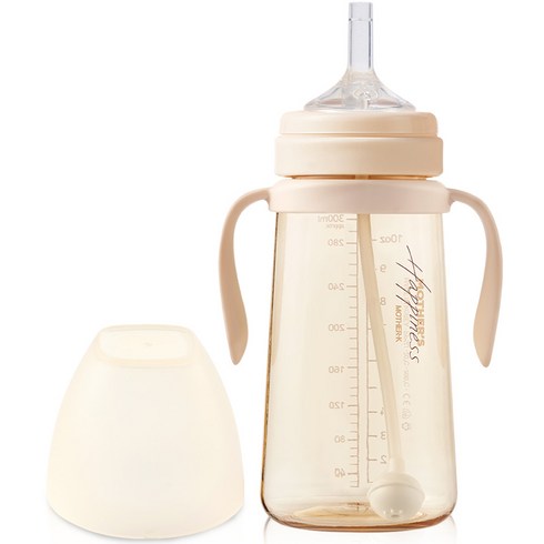 마더케이 베이직 PPSU 추 빨대컵, 300ml, 1개, 크림