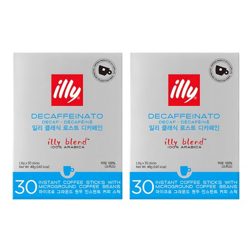일리 클래식 로스트 디카페인 레귤러 커피, 1.6g, 30개입, 2개