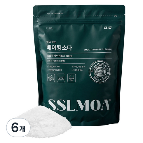 크리오 쓸모아 베이킹소다 100%, 3kg, 6개