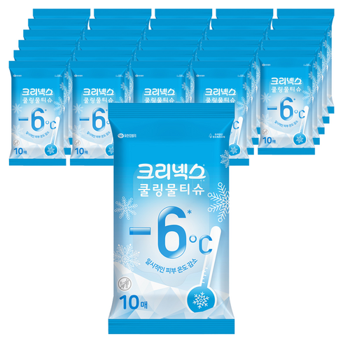 크리넥스 쿨링 물티슈 휴대형, 45g, 10매, 50개