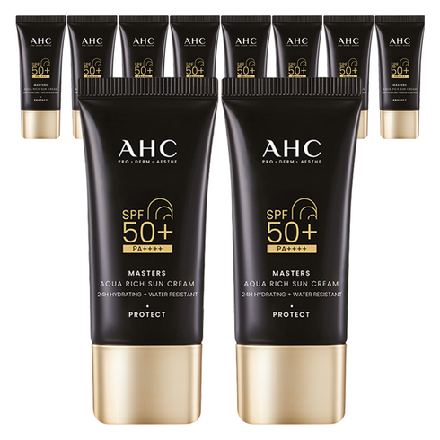 AHC 마스터즈 아쿠아 리치 선크림 SPF50+ PA++++, 30ml, 10개