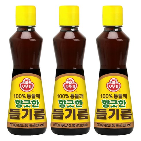 오뚜기 향긋한 들기름, 160ml, 3개