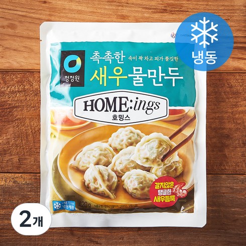 청정원 호밍스 촉촉한 새우 물만두 (냉동), 420g, 2개