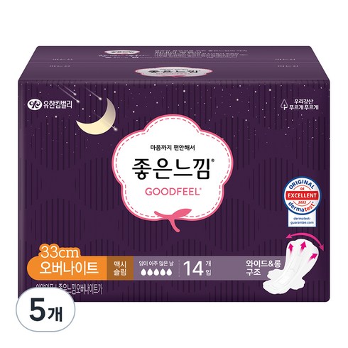 좋은느낌 오리지널 오버나이트14, 오버나이트, 14개입, 5개