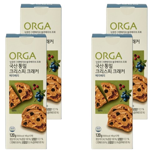 올가홀푸드 통밀 크리스피 크래커 베리베리, 120g, 4개