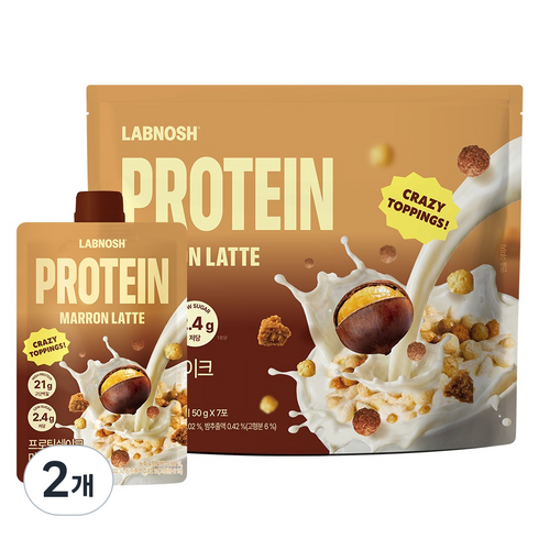 랩노쉬 프로틴쉐이크 마롱라떼 7p, 350g, 2개