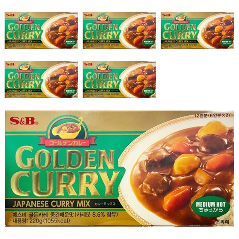 에스앤비골든 카레 중간맛, 220g, 6개