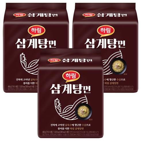 하림 삼계탕면 116g, 12개