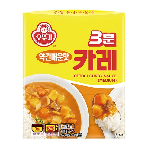 오뚜기3분 카레 약간매운맛, 200g, 1개