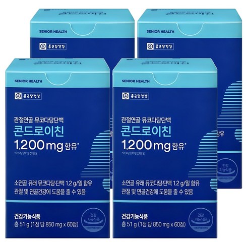 종근당건강 관절연골 뮤코다당단백 콘드로이친, 60정, 4개