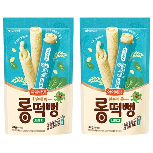 아이배냇 롱떡뻥 시금치, 2개, 30g
