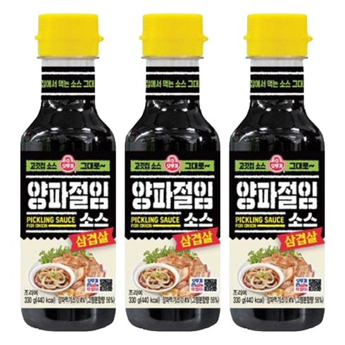 오뚜기 삼겹살 양파절임소스, 330g, 3개