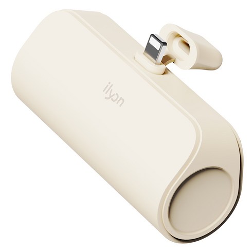 일리온 파스텔 도킹형 휴대용 미니 보조배터리 5000mAh 애플8핀, 아이보리, NAT-DB10W8P