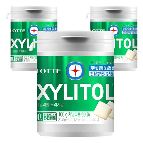 롯데자일리톨 오리지날, 100g, 3개