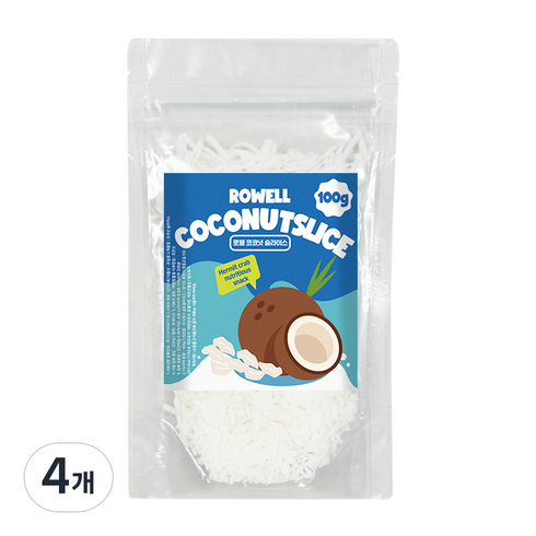 ROWELL 코코넛 슬라이스, 100g, 4개