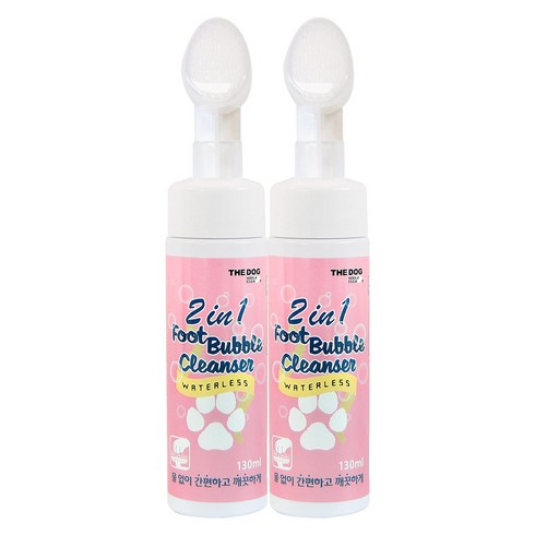 더독 2in1 풋 버블 반려동물용 클렌져, 130ml, 2개