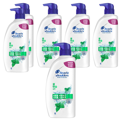 헤드앤숄더 쿨 멘솔 샴푸 시원한 향, 850ml, 6개