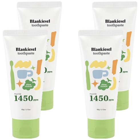 블랑키즐 1450 고불소 치약 샤인머스캣향, 60g, 4개