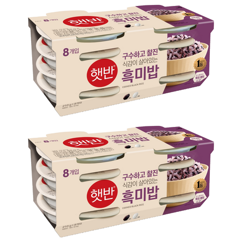 햇반 흑미밥, 210g, 16개