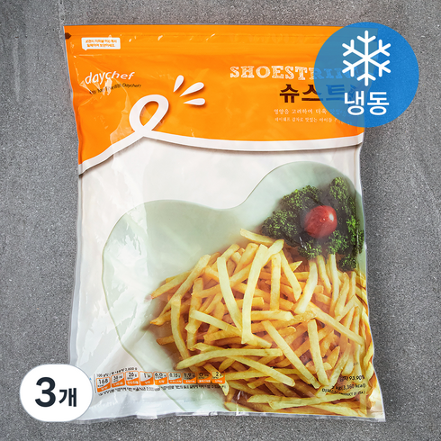 데이쉐프 슈스트링 감자튀김 (냉동), 2kg, 3개