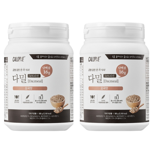칼로바이 다밀 뉴트리션 대용량 식사대용 단백질쉐이크 오곡맛, 560g, 2개
