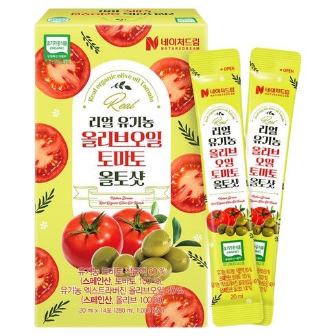 네이처드림 리얼 유기농 올리브오일 토마토 올토샷 14p, 280ml, 1개