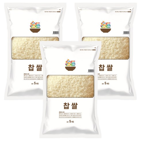 명천 든든 우리 쌀 찹쌀, 5kg, 3개