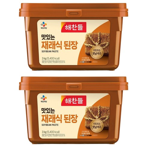 해찬들 맛있는 재래식 된장, 3kg, 2개