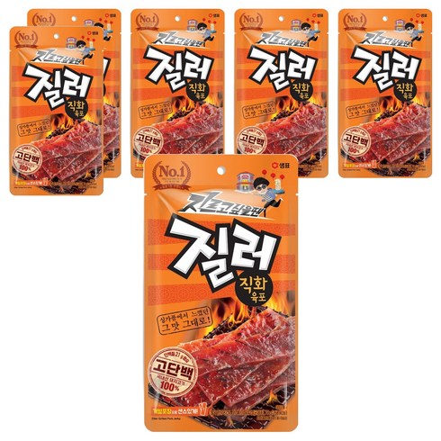 질러 직화육포, 70g, 6개