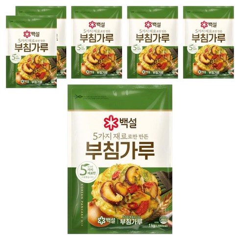 백설 5가지 재료로만 만든 부침가루, 1kg, 6개