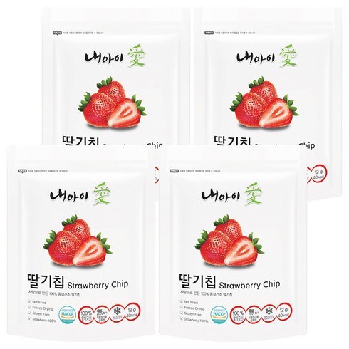 내아이애 동결건조 딸기칩, 12g, 4개
