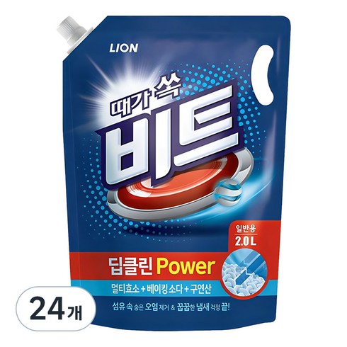 비트 딥클린 파워 일반용 액상세제 리필, 2L, 24개