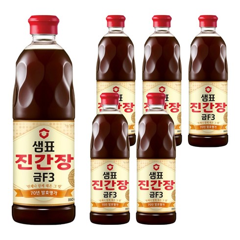 샘표 진간장 금F3, 860ml, 6개