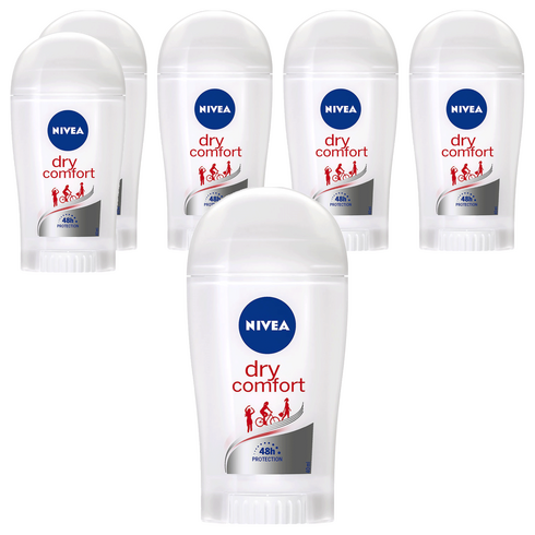 니베아 드라이 콤포트 스틱타입 데오드란트, 40ml, 6개