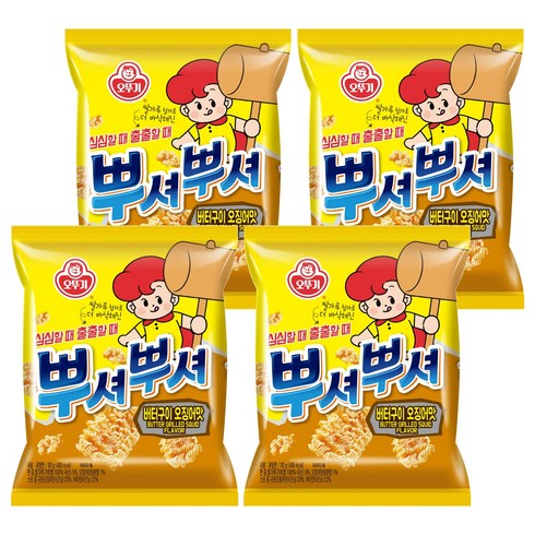 오뚜기 뿌셔뿌셔 버터오징어맛, 90g, 4개