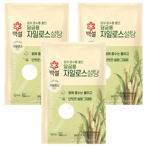 백설 담금용 자일로스 설탕, 5kg, 3개