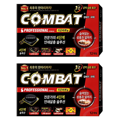 컴배트 파워 살충제 작은바퀴용 12p, 18g, 2개