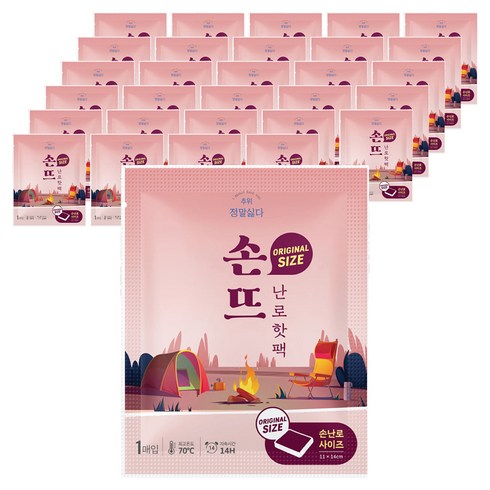 정말싫다 추위 손뜨 난로 핫팩 100g, 30개