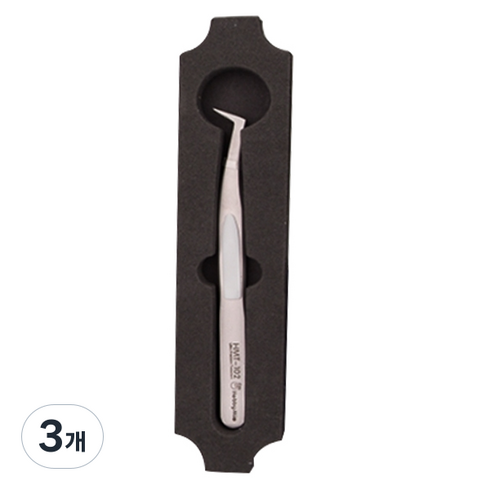 하비미오 초정밀 곡면 핀셋 각진형 HMT-102, 혼합색상, 3개