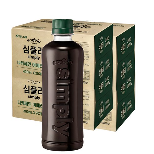 아카페라 심플리 디카페인 아메리카노 무라벨, 400ml, 80개