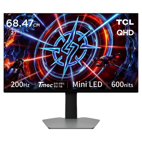TCL QHD 200Hz Mini LED HDR 600 HFS 99퍼센트 sRGB 모니터, 68.47cm, 27P2A