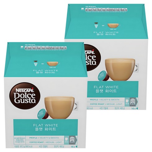 돌체구스토 플랫 화이트 캡슐커피, 11.7g, 16개입, 2개
