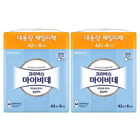 마이비데 클린케어 화장실용 비데티슈 패밀리팩 휴대형, 55g, 42매, 12개