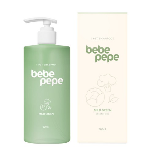 베베페페 슈퍼푸드 펫샴푸 마일드그린, 300ml, 1개입, 1개